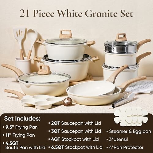 CAROTE 21Pcs Pots and Pans Set