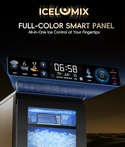Icemix full-color smart panel with ice control display.
