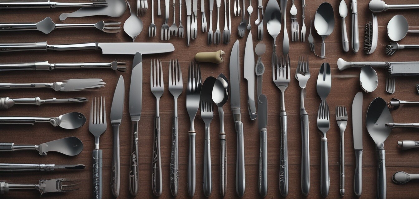 Collection of table utensils