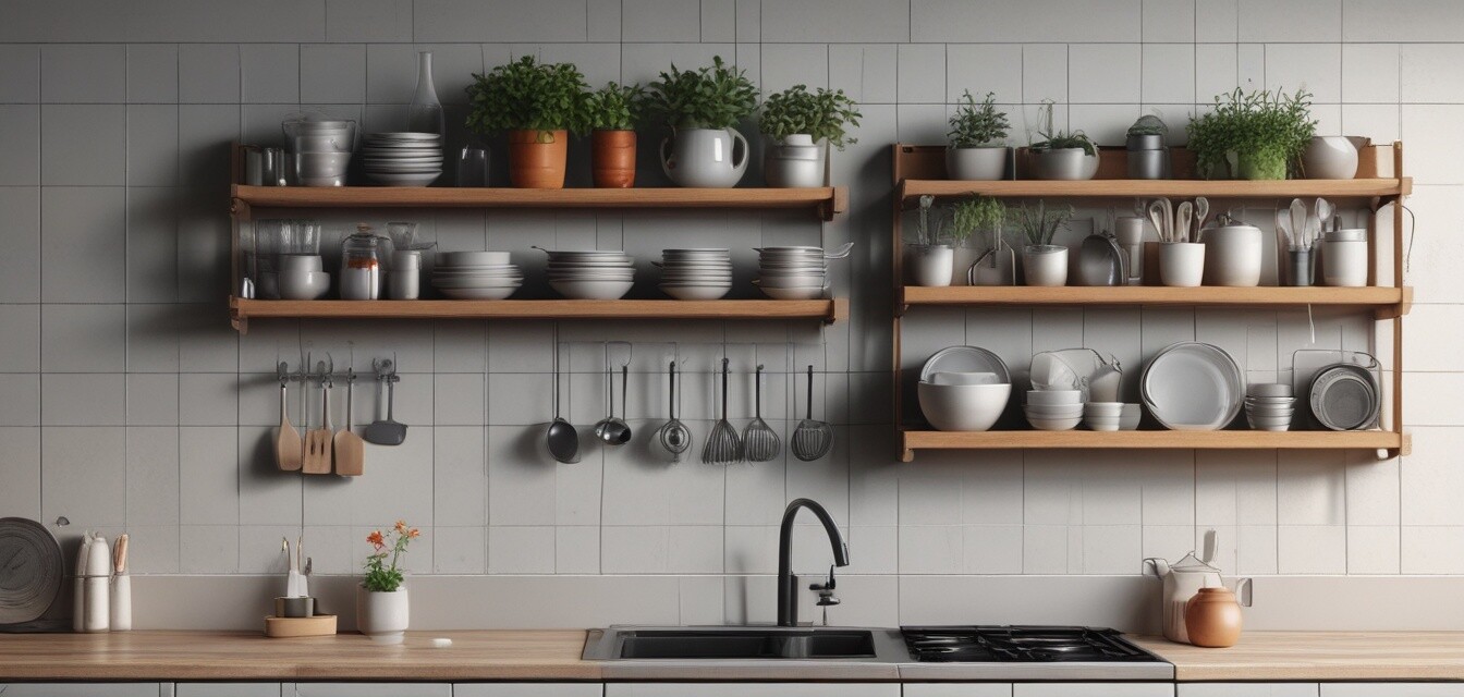 Vertical storage solutions in a kitchen